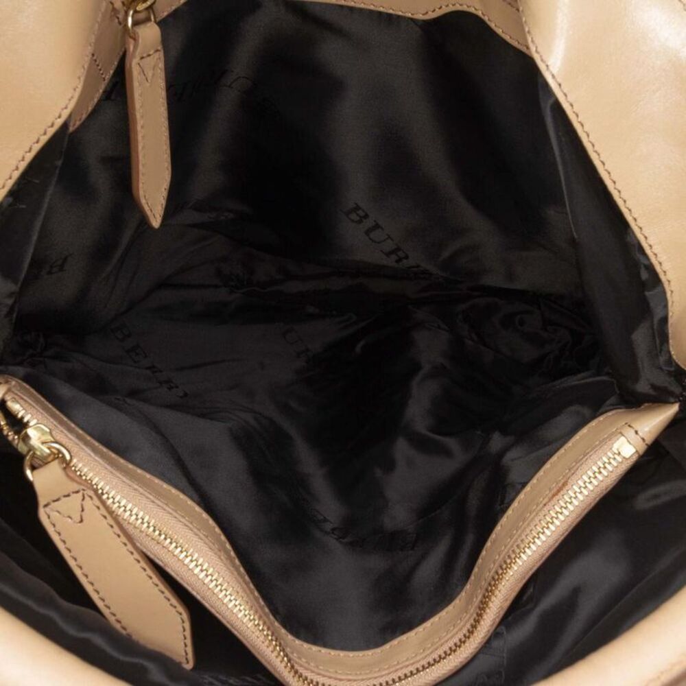 Pre Loved burberry Buckle Leather Shoulder Bag Women Brown Satchel - Picture 4 of 8